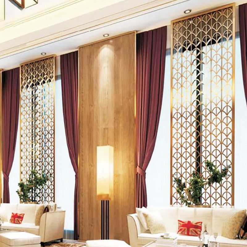 Interior Decor Gold Room Divider Screen Laser Cut Privacy Panels